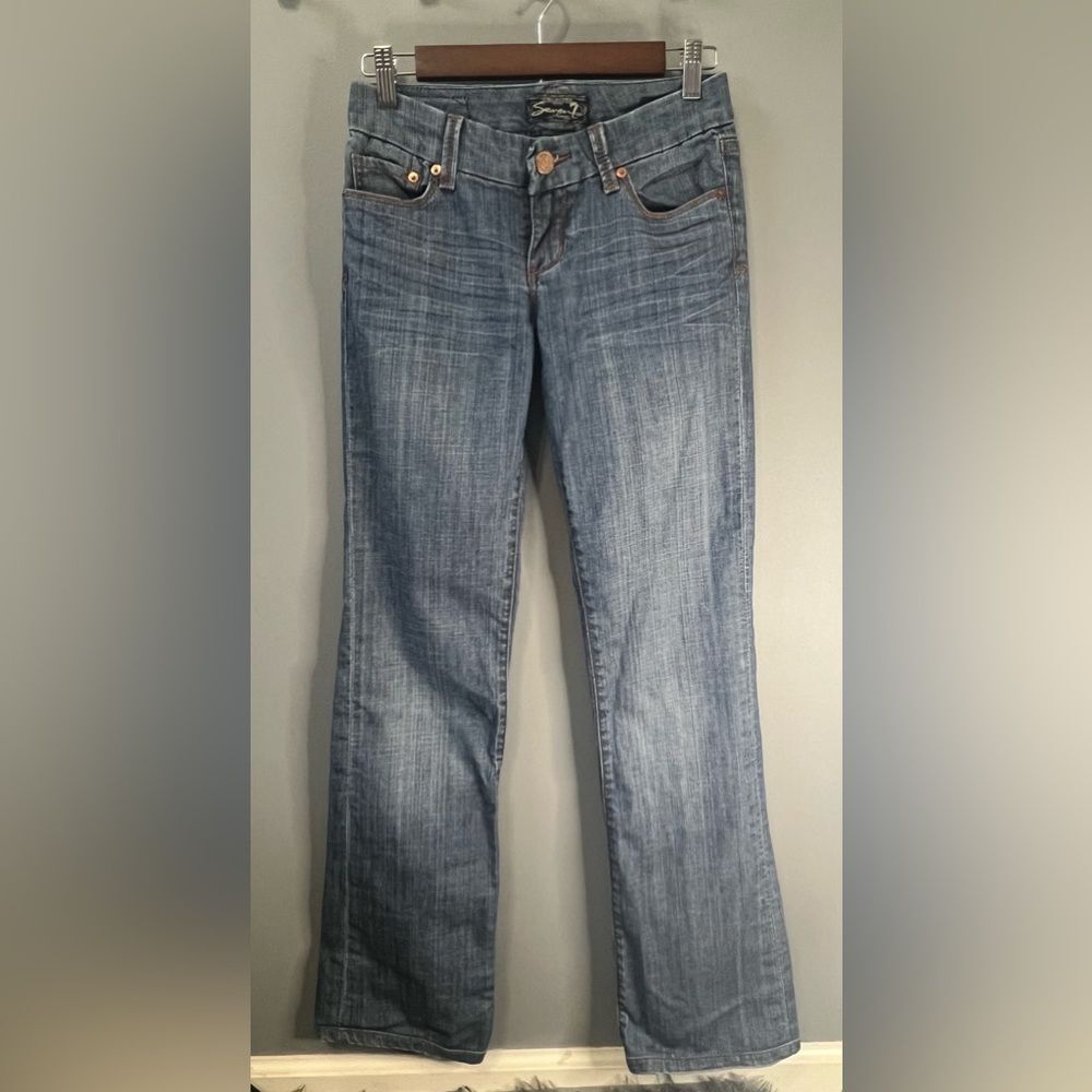 Seven7 Light Wash Boot Cut Jeans Sz 26 Y2K Aesthetic Low Rise Denim